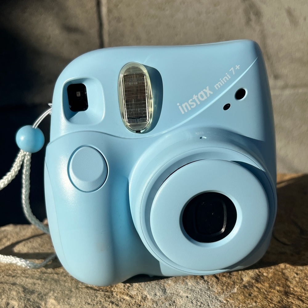Instax mini+ 
Baby blue with case